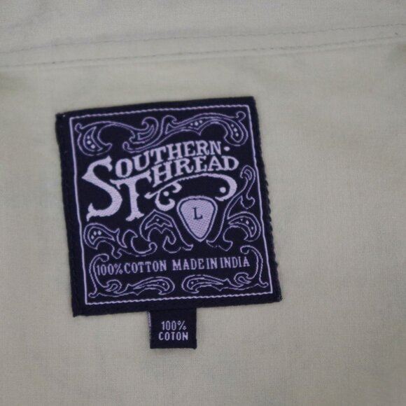 Men's Light Green Floral Decorative Snap Button Western Shirt Large - Picture 2 of 8